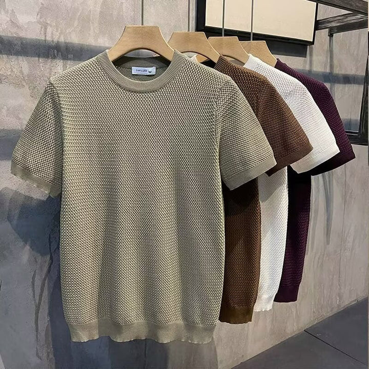 Saint Aurell Luciano Knitted Crewneck Textured Cotton Blend