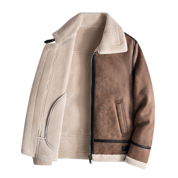 Saint Aurell Nordic Shearling Jacket Faux Leather Winter Coat