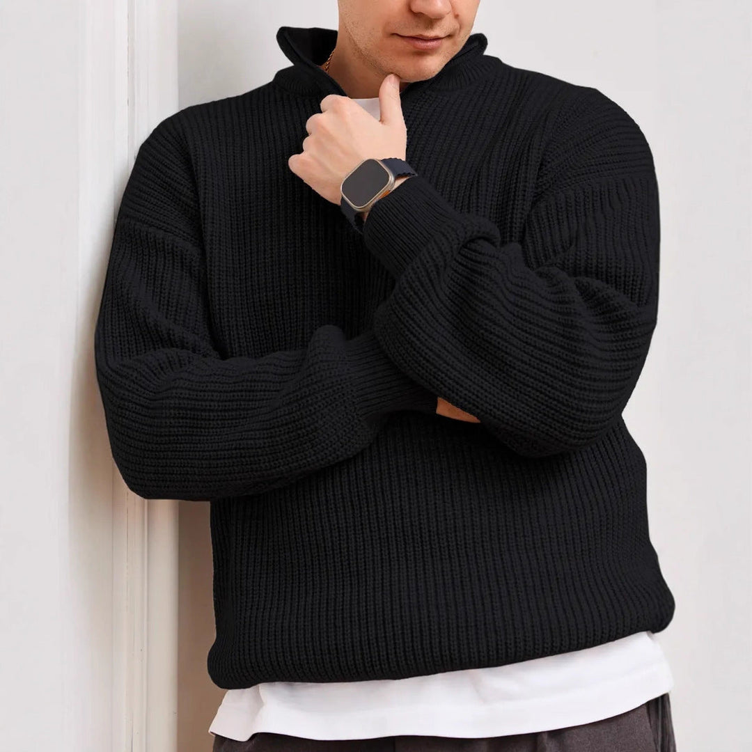Saint Aurell Valmir Quarter Zip Sweater Heavyweight Knit