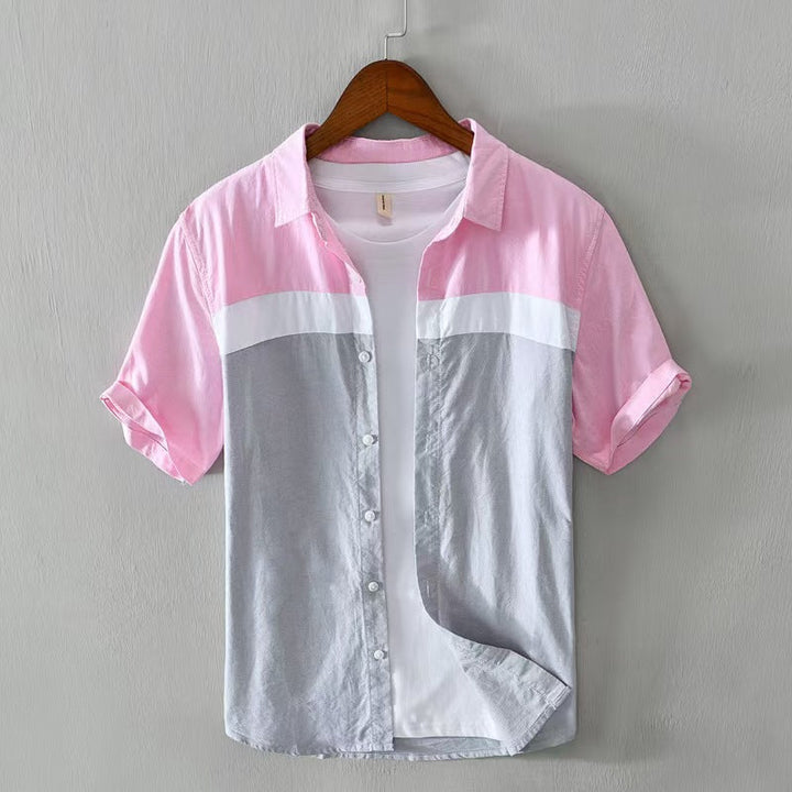 Elliot &amp; Stone Lagos Contrast-Panel Cotton Shirt