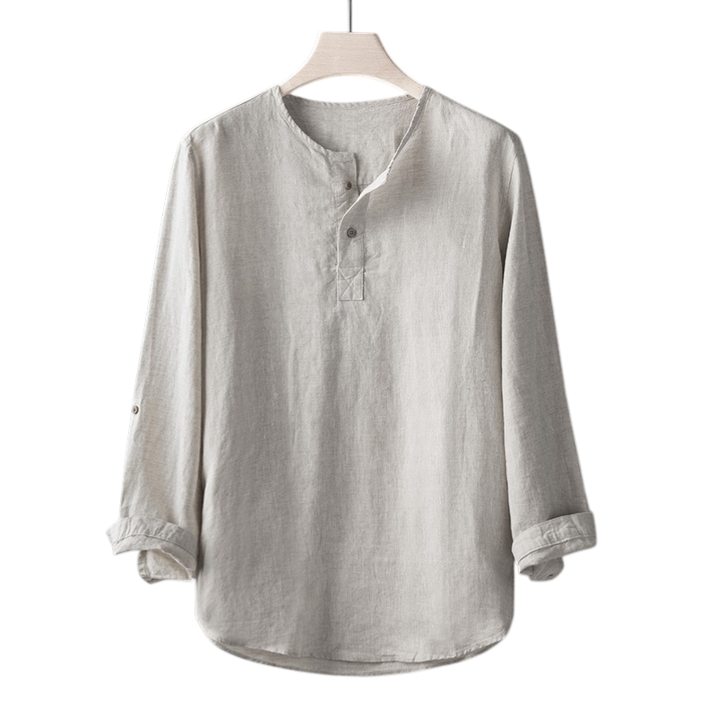 Elliot &amp; Stone Drift Henley Linen Shirt Long Sleeve