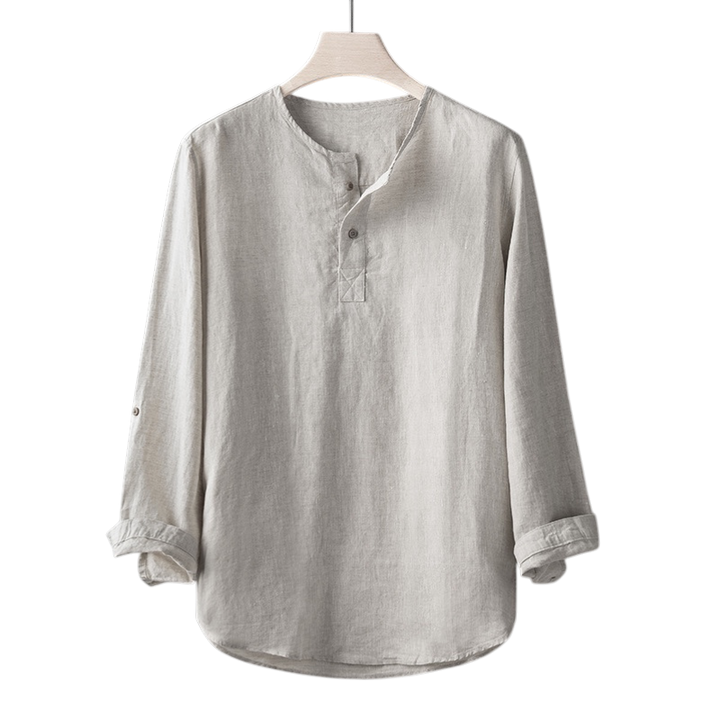 Elliot &amp; Stone Drift Henley Linen Shirt Long Sleeve