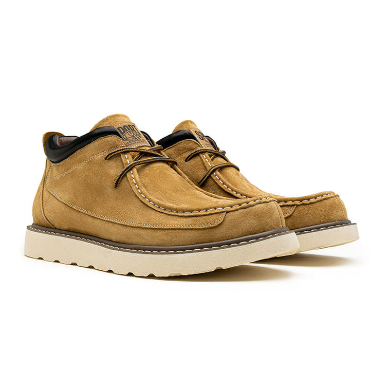 Elliot &amp; Stone Parker Suede Moc Toe Wedge Boots
