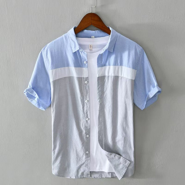 Elliot &amp; Stone Lagos Contrast-Panel Cotton Shirt