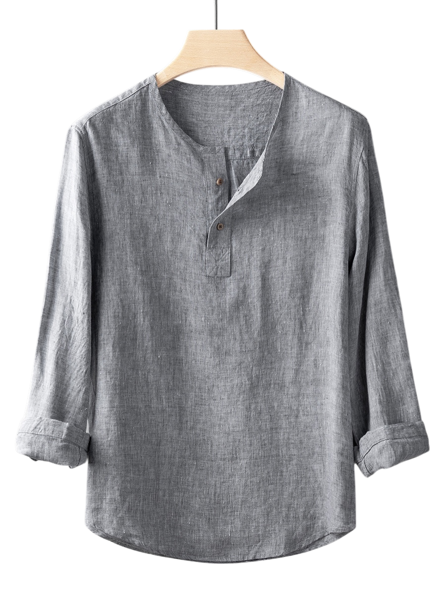 Elliot & Stone Drift Henley Linen Shirt Long Sleeve