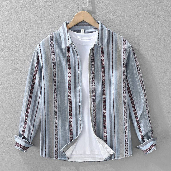 Saint Aurell Medina Shirt Cotton Textured Stripe Men&
