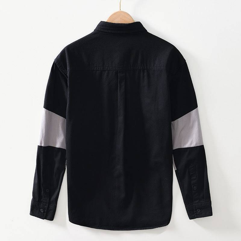 Saint Aurell Côte Panel Shirt Contrast Block Cotton