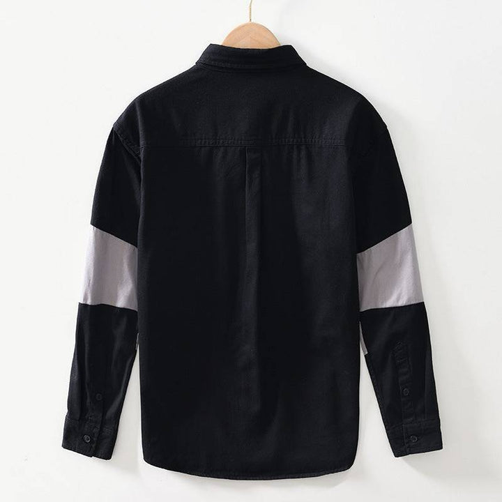 Saint Aurell Côte Panel Shirt Contrast Block Cotton