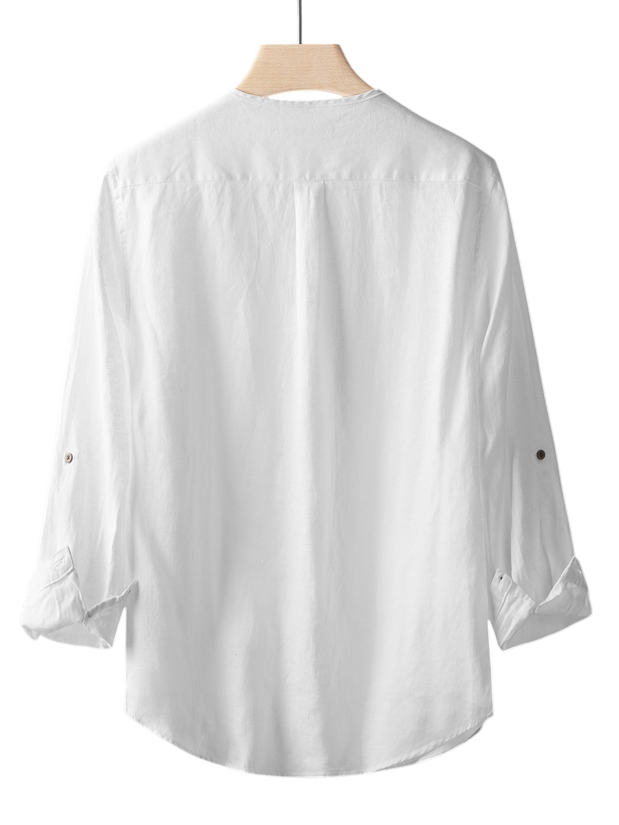 Elliot &amp; Stone Drift Henley Linen Shirt Long Sleeve
