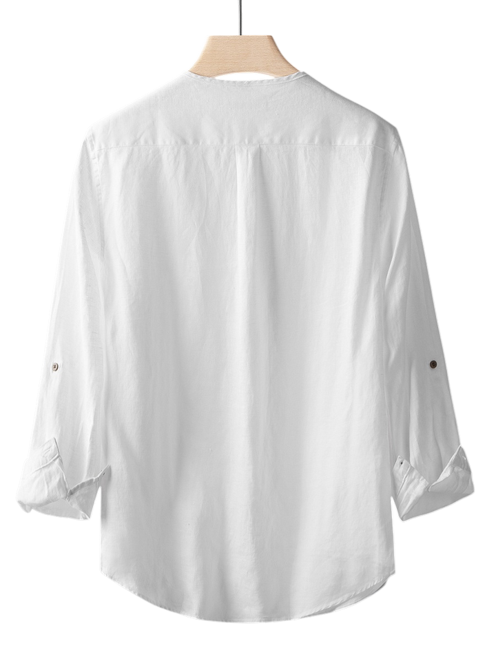 Elliot &amp; Stone Drift Henley Linen Shirt Long Sleeve
