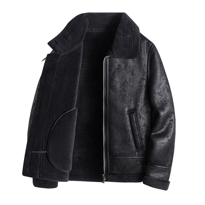 Saint Aurell Nordic Shearling Jacket Faux Leather Winter Coat