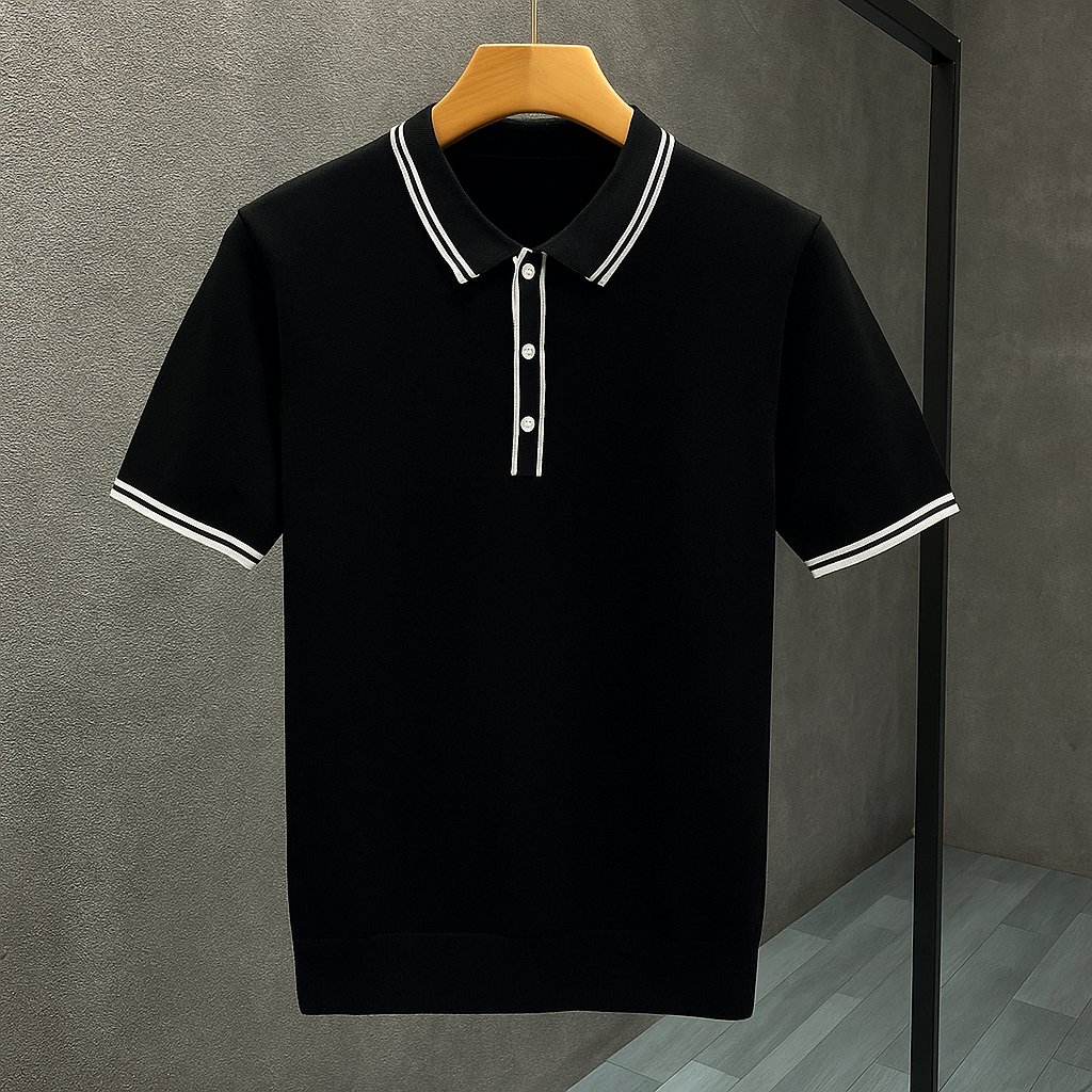 Saint Aurell Alessio Men's Knit Polo Shirt Breathable Fabric