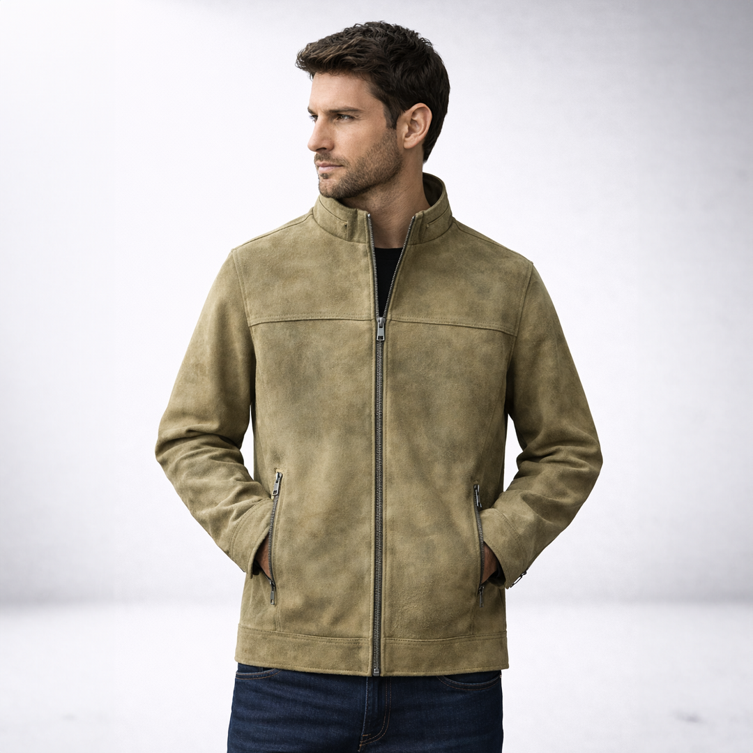 Saint Aurell Belmont Fleece-Lined Suede Jacket for Men