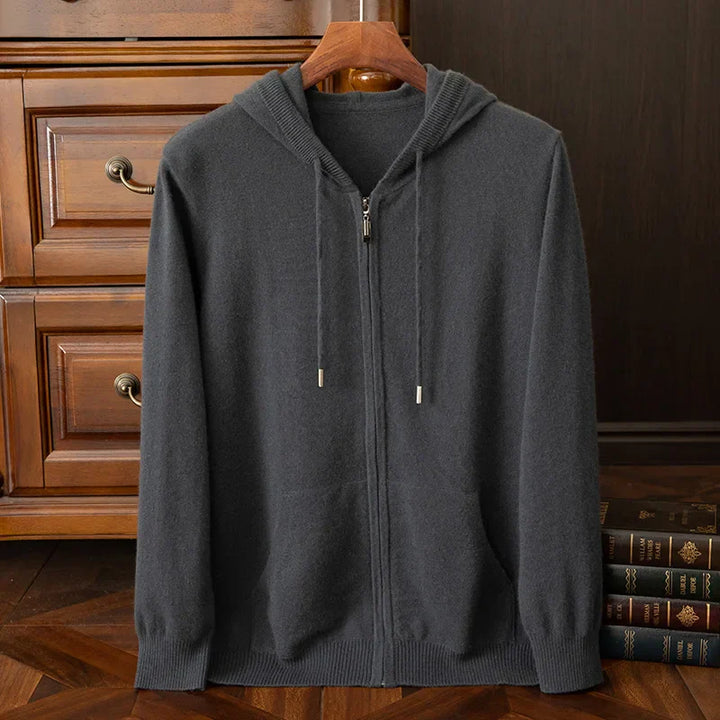 Saint Aurell Harrington Merino Wool Full Zip Hoodie Men&
