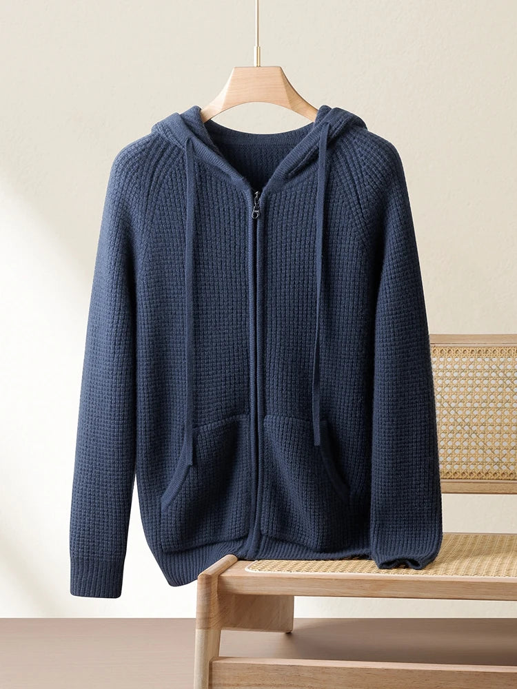 Saint Aurell Monaco Cashmere Hoodie Midnight Navy