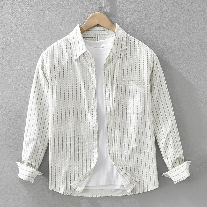 Saint Aurell Portland Stripe Shirt Lightweight Cotton Button Down
