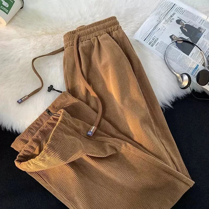 Saint Aurell Salzburg Fleece Lined Corduroy Joggers Elastic Waist
