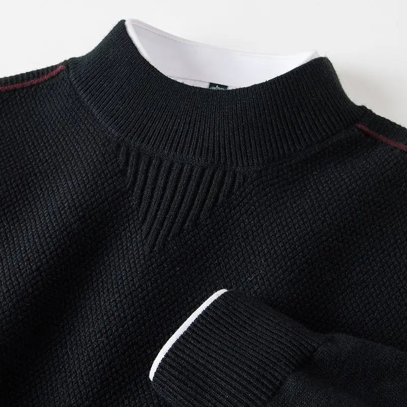 Saint Aurell Alderley Jacquard Knit Mock Neck Sweater