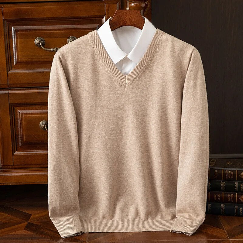 Saint Aurell Olympia Cashmere V-Neck Sweater Premium Soft Knit