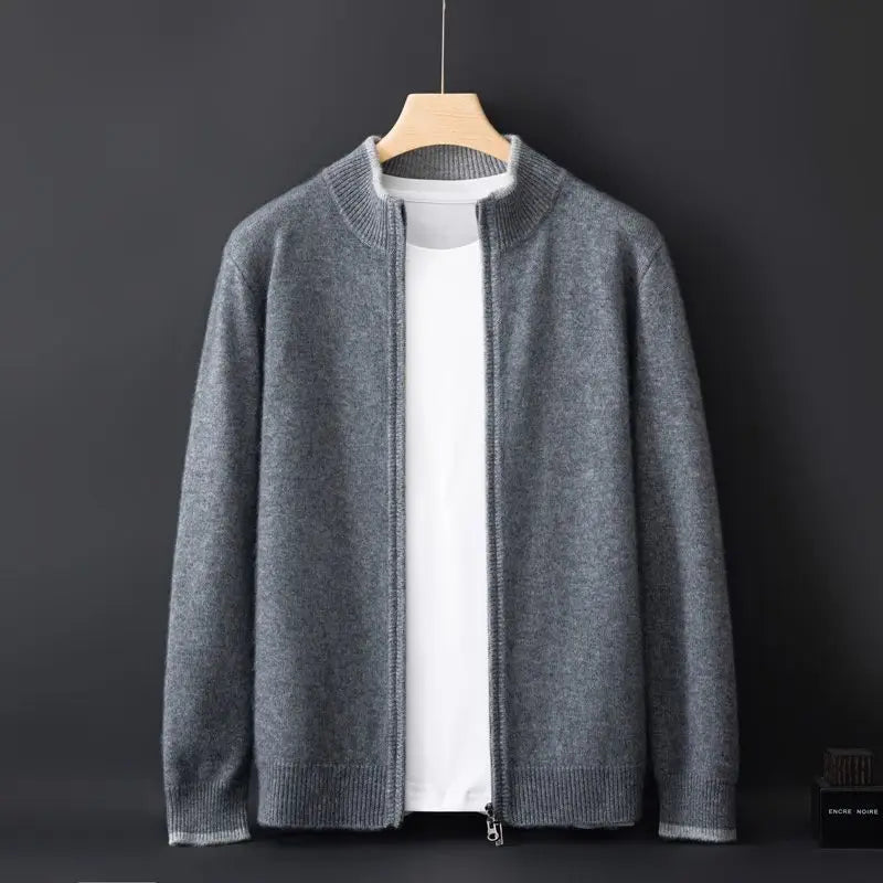 Saint Aurell Montaro Zip Sweater Cotton Knit Cardigan