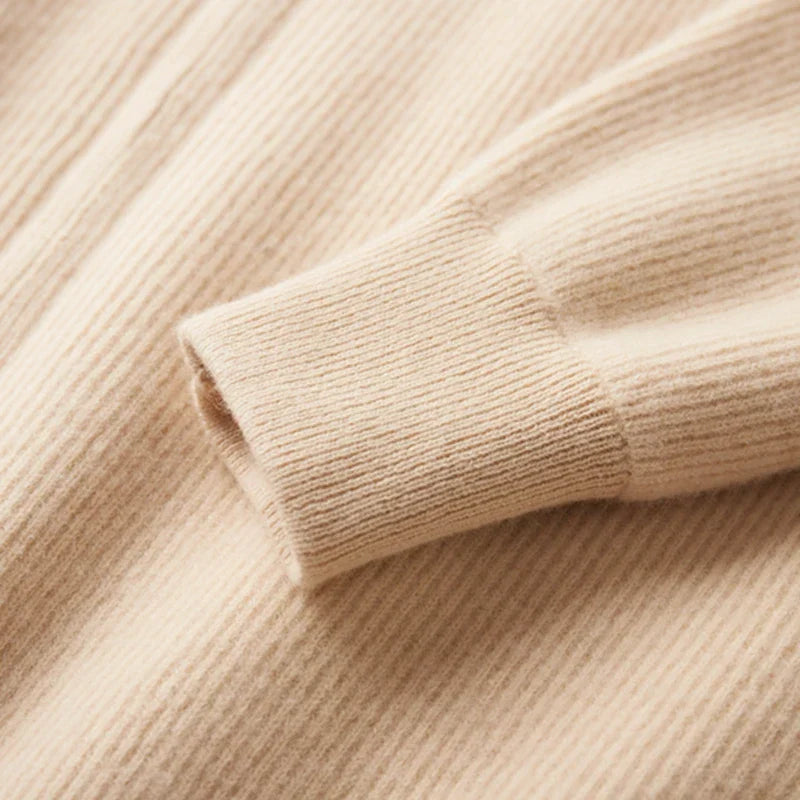 Saint Aurell Valen Cashmere Zip Knit High Collar Sweater