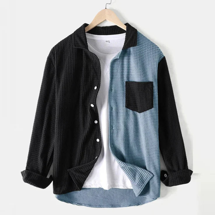 Saint Aurell Camden Corduroy Shirt Split-Panel Long Sleeve Button-Down