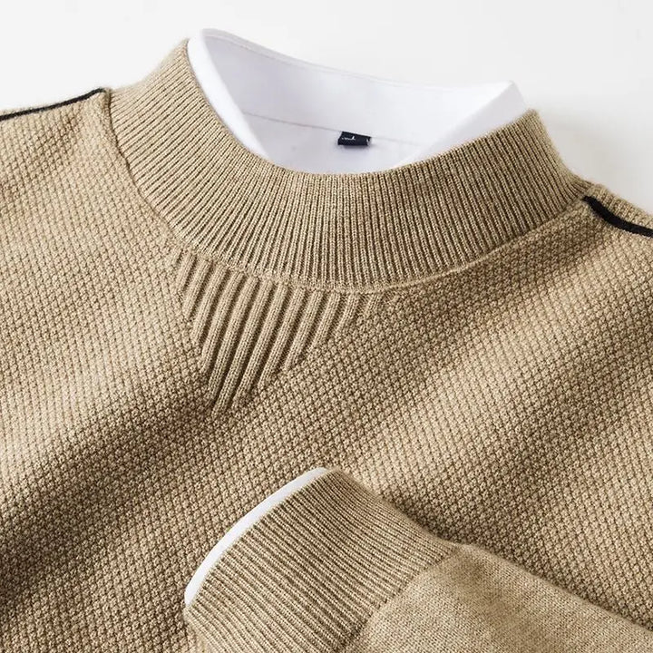 Saint Aurell Alderley Jacquard Knit Mock Neck Sweater