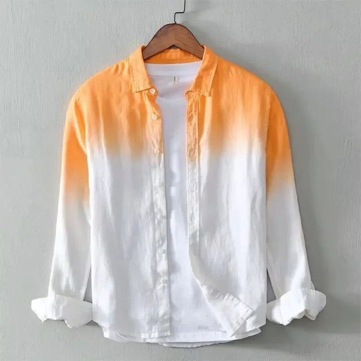 Saint Aurell Harlan Dip-Dye Cotton Button-Down Shirt