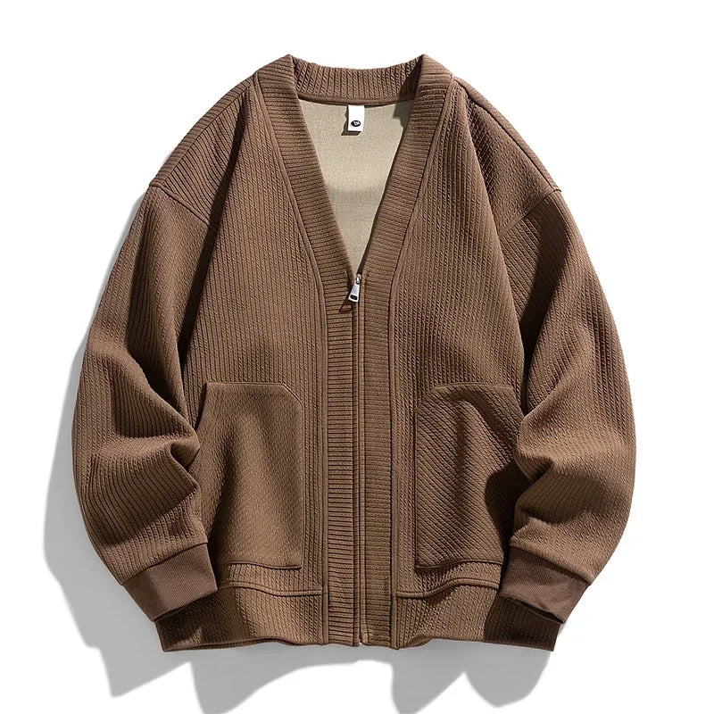 Saint Aurell Camden Zip-Up Men's Sweater Ribbed Knit
