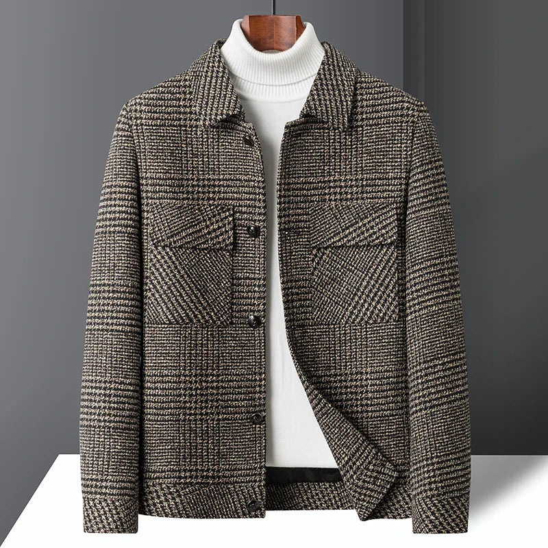 Saint Aurell Ardenford Textured Check Wool Jacket Mid-Weight