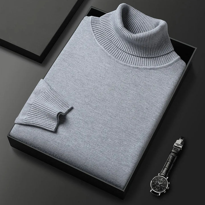 Saint Aurell Marco Slim Turtleneck Cotton Blend Long Sleeve Shirt