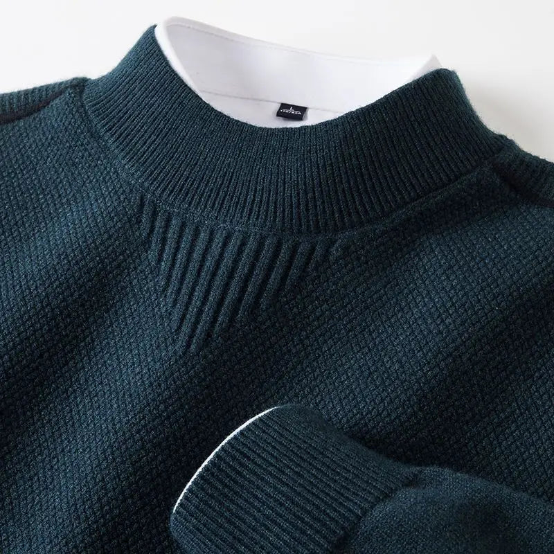 Saint Aurell Alderley Jacquard Knit Mock Neck Sweater