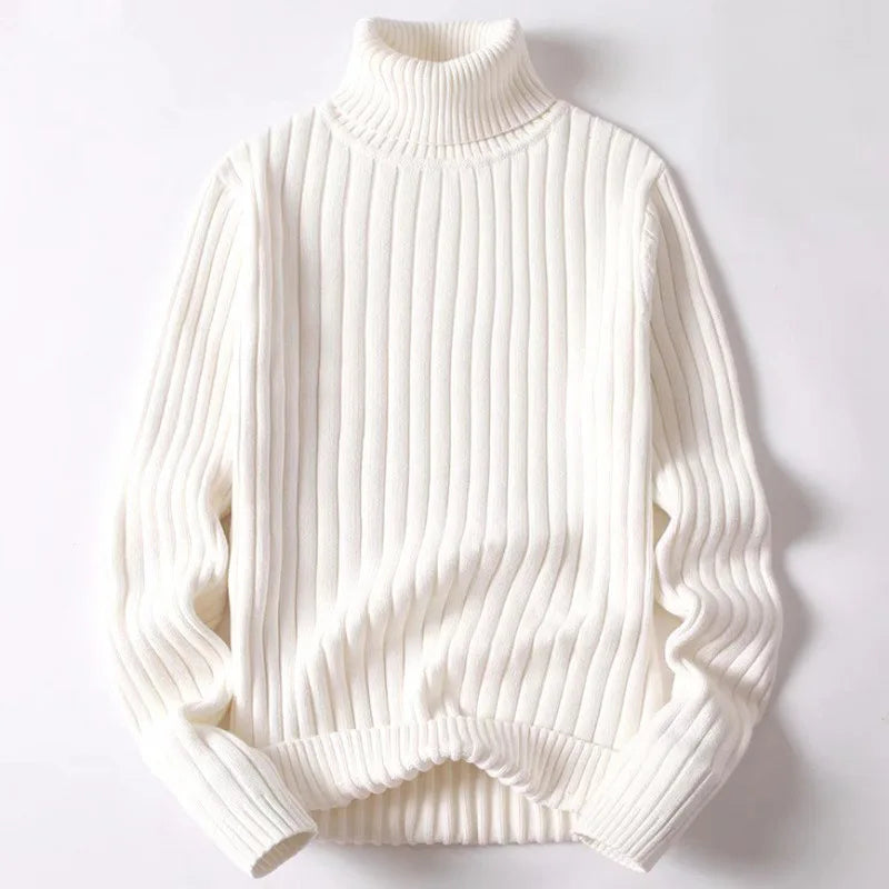 Saint Aurell Asher Ribbed Turtleneck Long Sleeve Knit Sweater