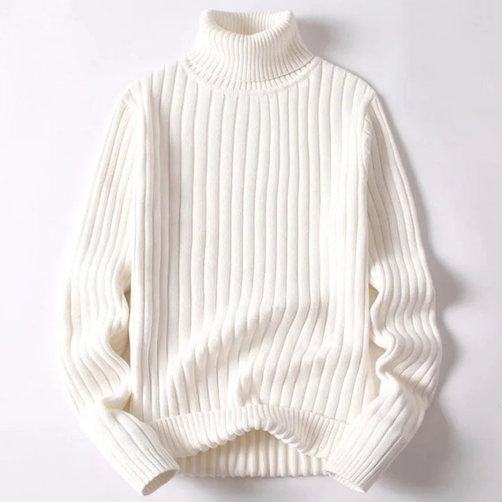 Saint Aurell Asher Ribbed Turtleneck Long Sleeve Knit Sweater
