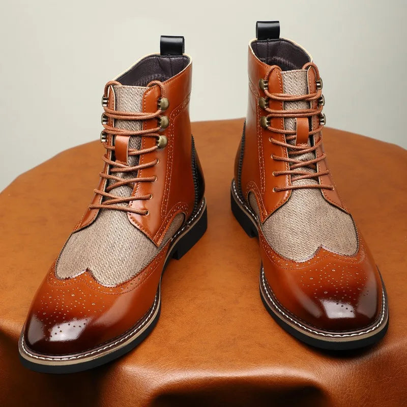 Saint Aurell Aldric Full-Grain Leather Brogue Boots