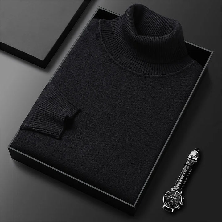 Saint Aurell Marco Slim Turtleneck Cotton Blend Long Sleeve Shirt