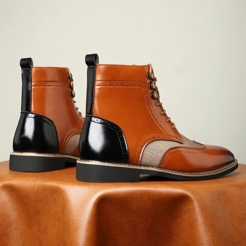 Saint Aurell Aldric Full-Grain Leather Brogue Boots