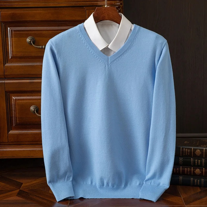 Saint Aurell Olympia Cashmere V-Neck Sweater Premium Soft Knit