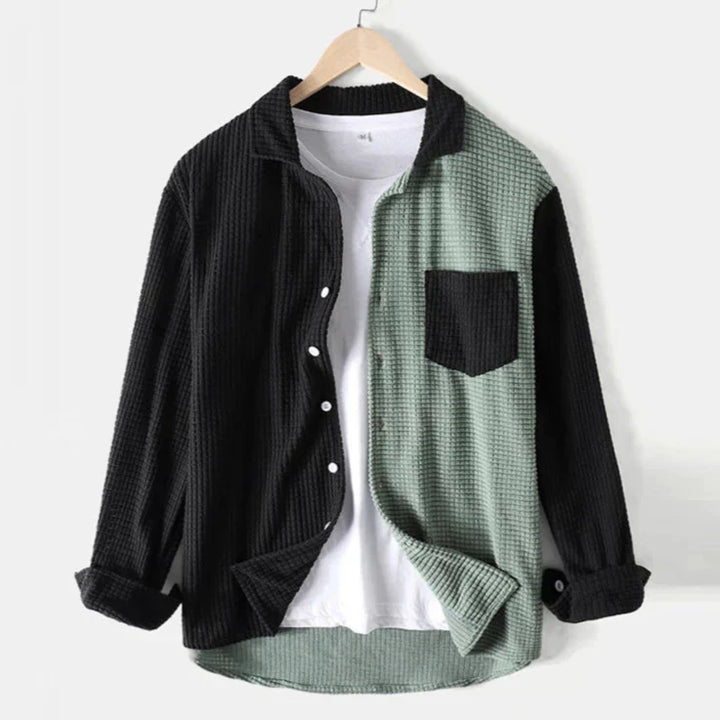 Saint Aurell Camden Corduroy Shirt Split-Panel Long Sleeve Button-Down