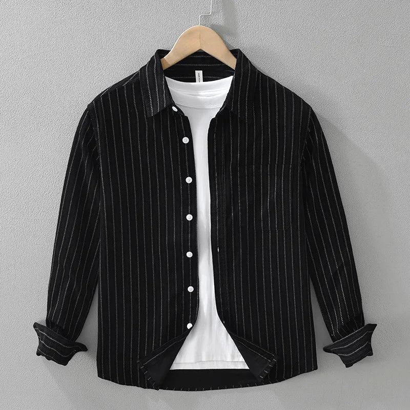 Saint Aurell Portland Stripe Shirt Lightweight Cotton Button Down