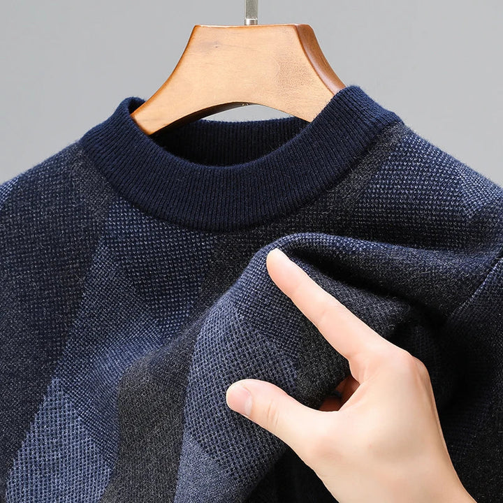 Saint Aurell Verona Argyle Knit Crewneck Sweater Wool-Blend