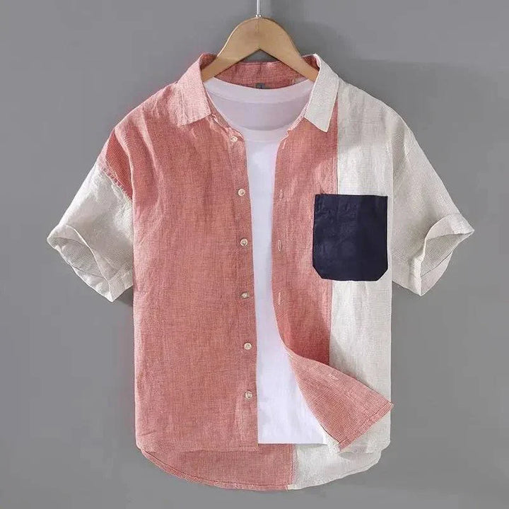Saint Aurell Aperto Colorblock Shirt Cotton-Linen Relaxed Fit