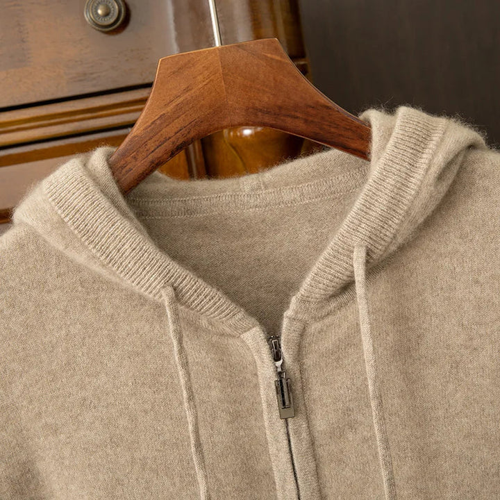 Saint Aurell Harrington Merino Wool Full Zip Hoodie Men&