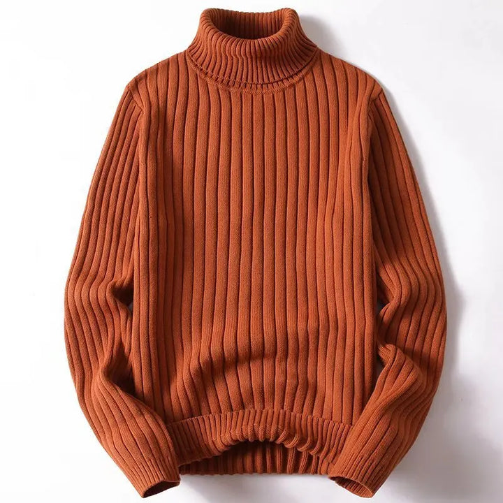 Saint Aurell Asher Ribbed Turtleneck Long Sleeve Knit Sweater