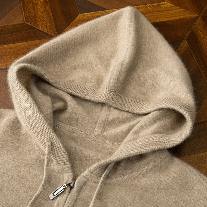 Saint Aurell Harrington Merino Wool Full Zip Hoodie Men&