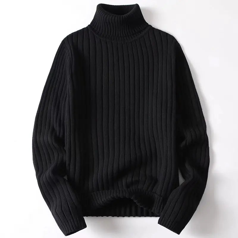 Saint Aurell Asher Ribbed Turtleneck Long Sleeve Knit Sweater