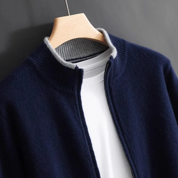 Saint Aurell Montaro Zip Sweater Cotton Knit Cardigan
