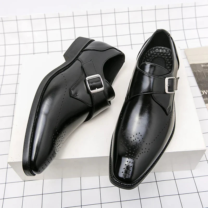 Elliot & Stone Ashford Monk Strap Dress Shoes Perforated Toe