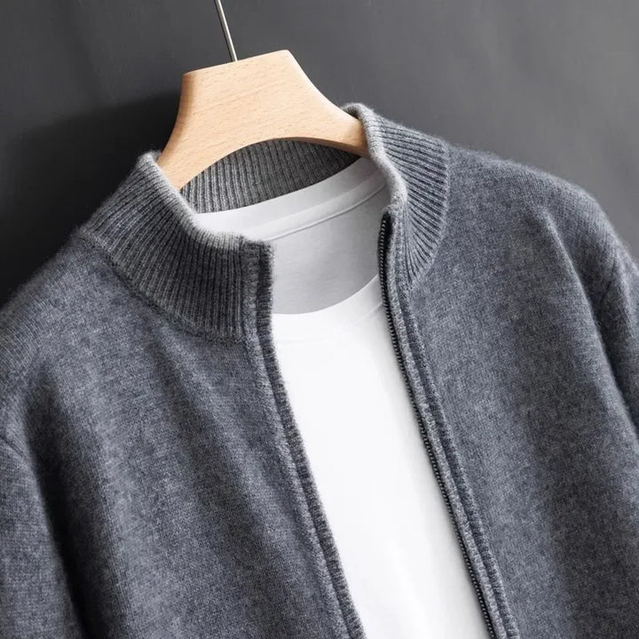 Saint Aurell Bellagio Cashmere Blend Full-Zip Sweater Ribbed