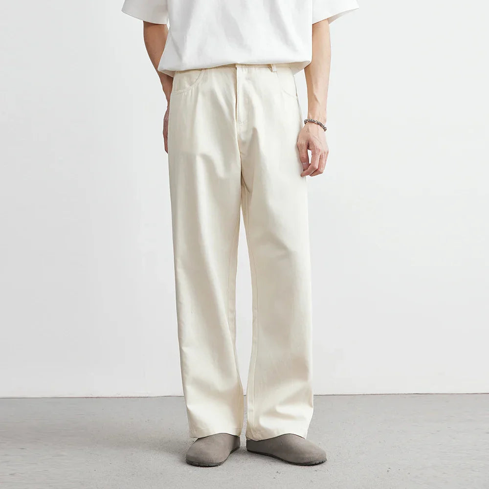Saint Aurell Nagano Cotton Twill Wide Leg Pants